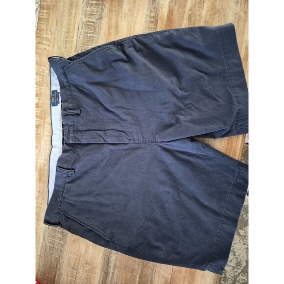 Polo Ralph Lauren Shorts Navy Blue Mens 42 Classic Fit Stretch Flat Front Chino - Picture 1 of 3